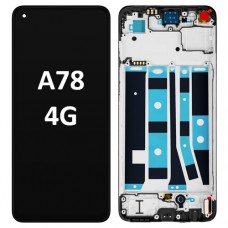 OPPO A78 4G (2023) LCD OLED touch screen (Original Service Pack) with frame [Black] 621029000059